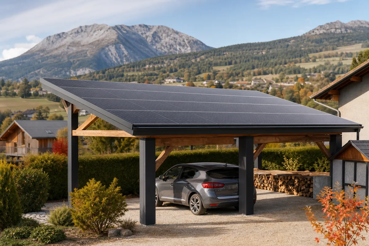 Carport solaire à Saint-Bonnet-en-Champsaur
